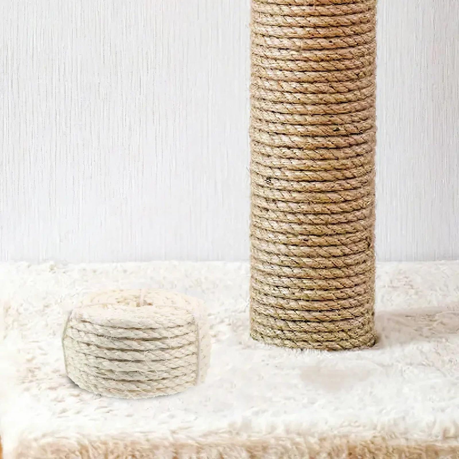 Cuerda de fibra natural para reconstruir muebles de escalada y accesorios para mascotas cuerda de sisal para reparar árboles rascadores