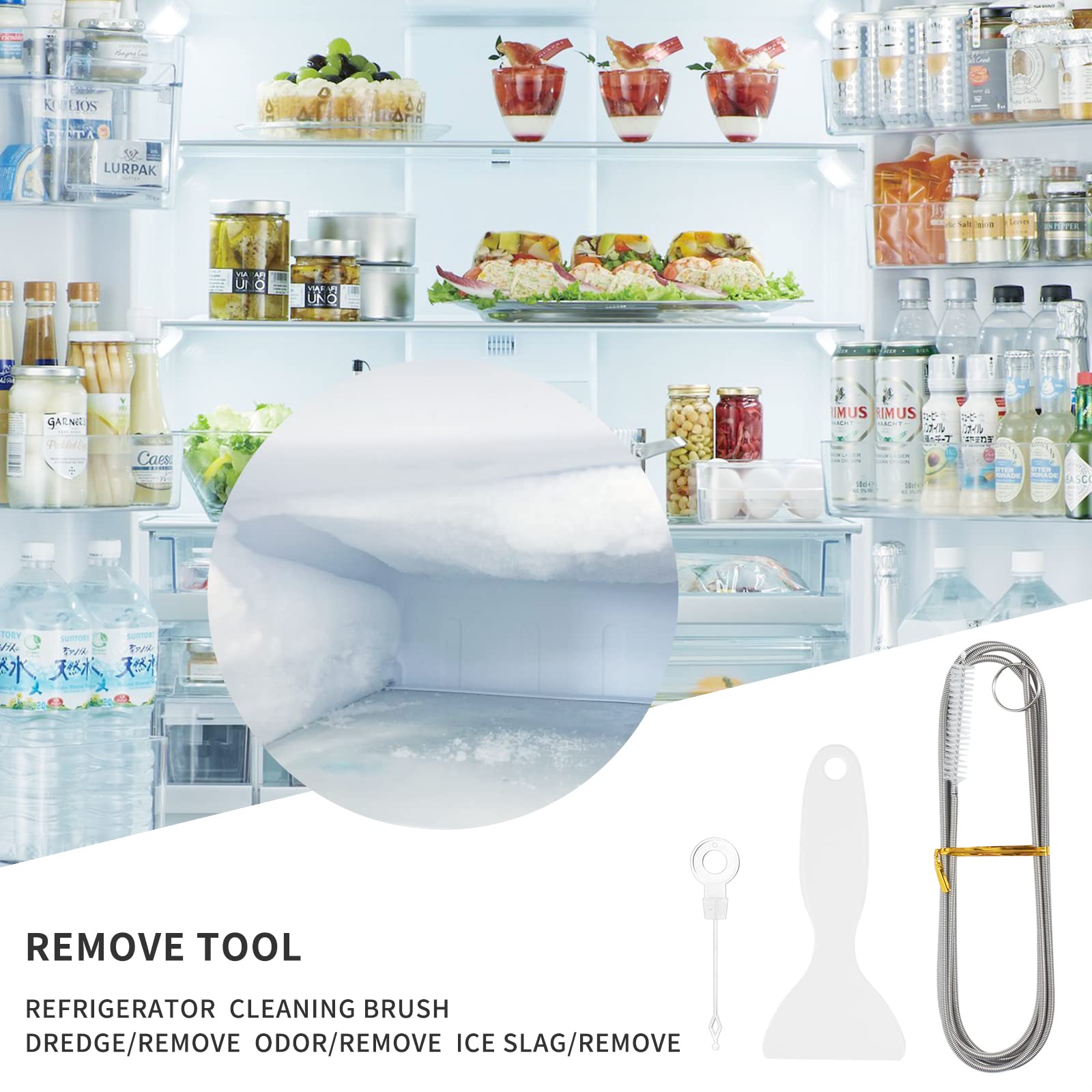 Kit Pulizia Scarico Frigorifero 10 Pezzi - Spazzole, Raschietto E Tappi Per Tubi Intasati - Foto 5