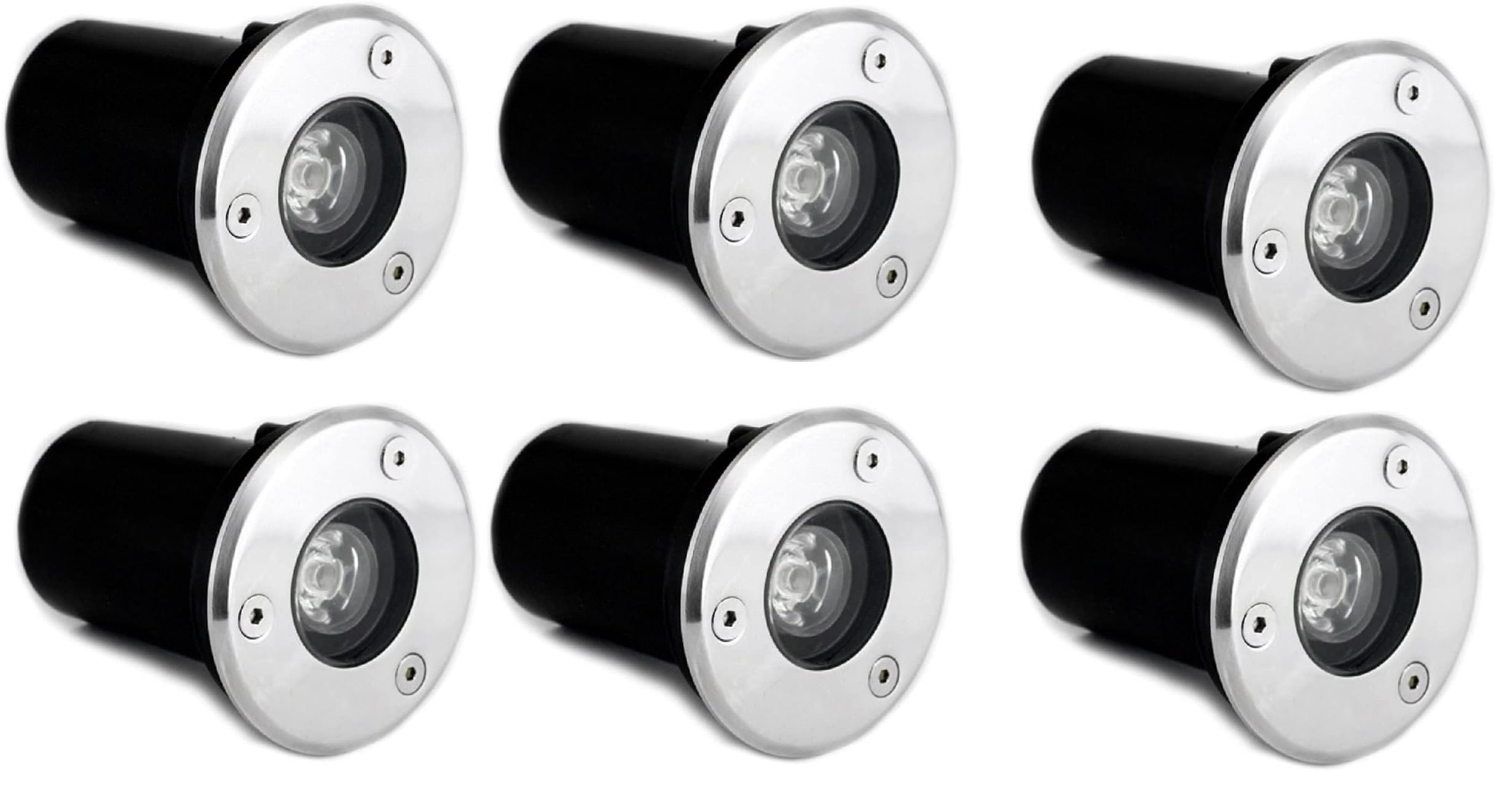 6 pezzi Faretto a led segnapasso calpestabile da esterno viali sentieri giardino pavimento IP65 da incasso a terra luce fredda 6500k - 220V (1 watt (6,5 x 7,5 cm))