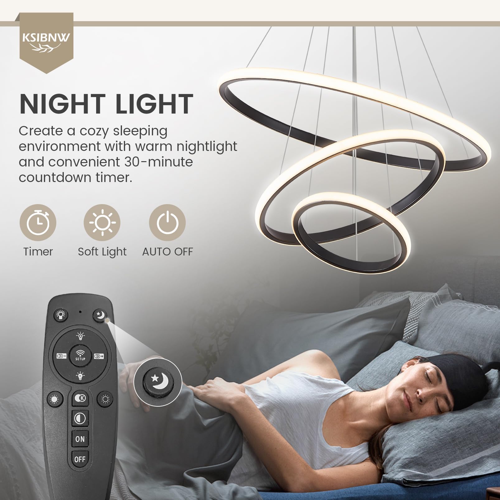 KSIBNW Lámpara Colgante LED Moderna 45W, Lámpara de Techo Salon 3 Anillos Moderna Regulable 2700K-6500K, Iluminación de Techo con Control Remoto & Control APP Lámpara Araña Oro para Comedor Dormitorio