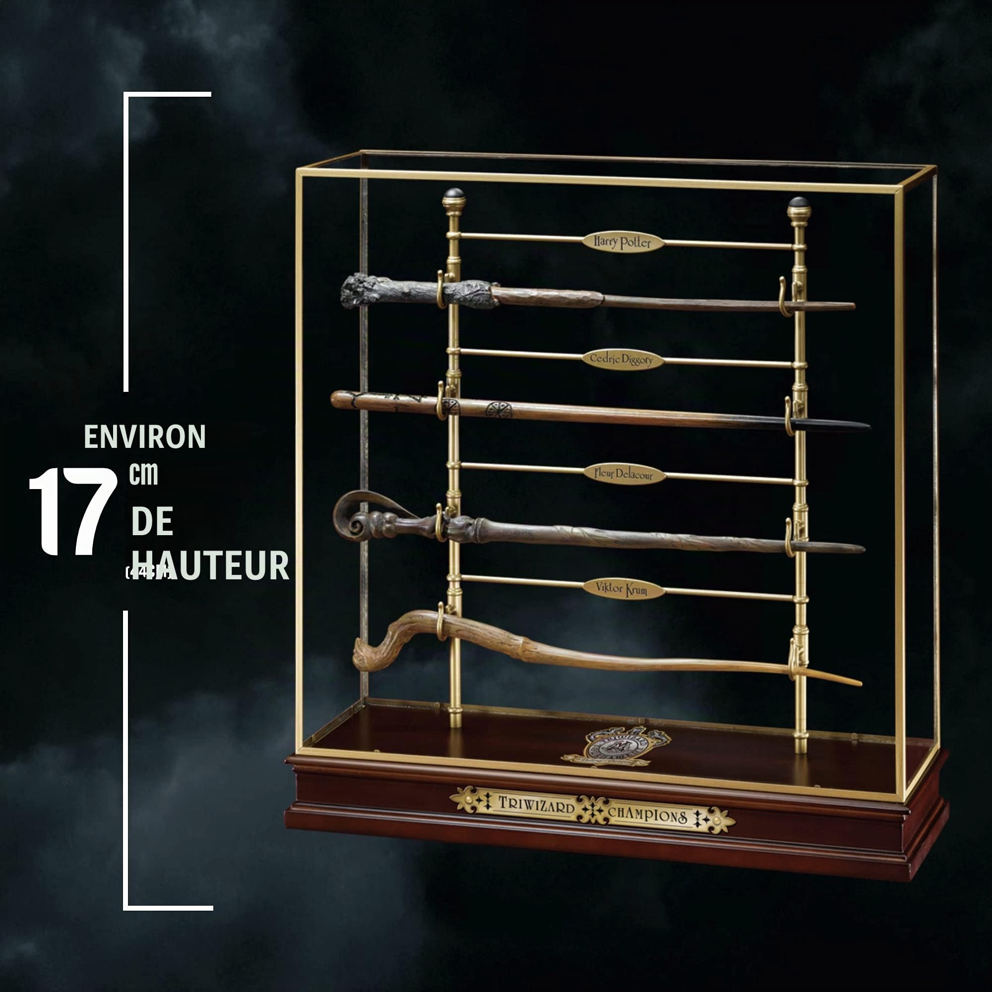 The Noble Collection Harry Potter Triwizard Champions Wand Set - 17in (44cm) with Display Case 4 Resin Collectible Wands - Officially Licensed Film Set Movie Props Gifts