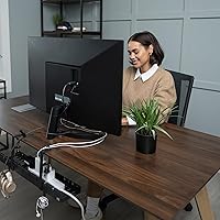 Vista 7 de Bandeja de Gestión de Cables Bajo el Escritorio Sin Taladro - Extensible de 16" a 31" de Acero Resistente Ocultador de Cables de Escritorio