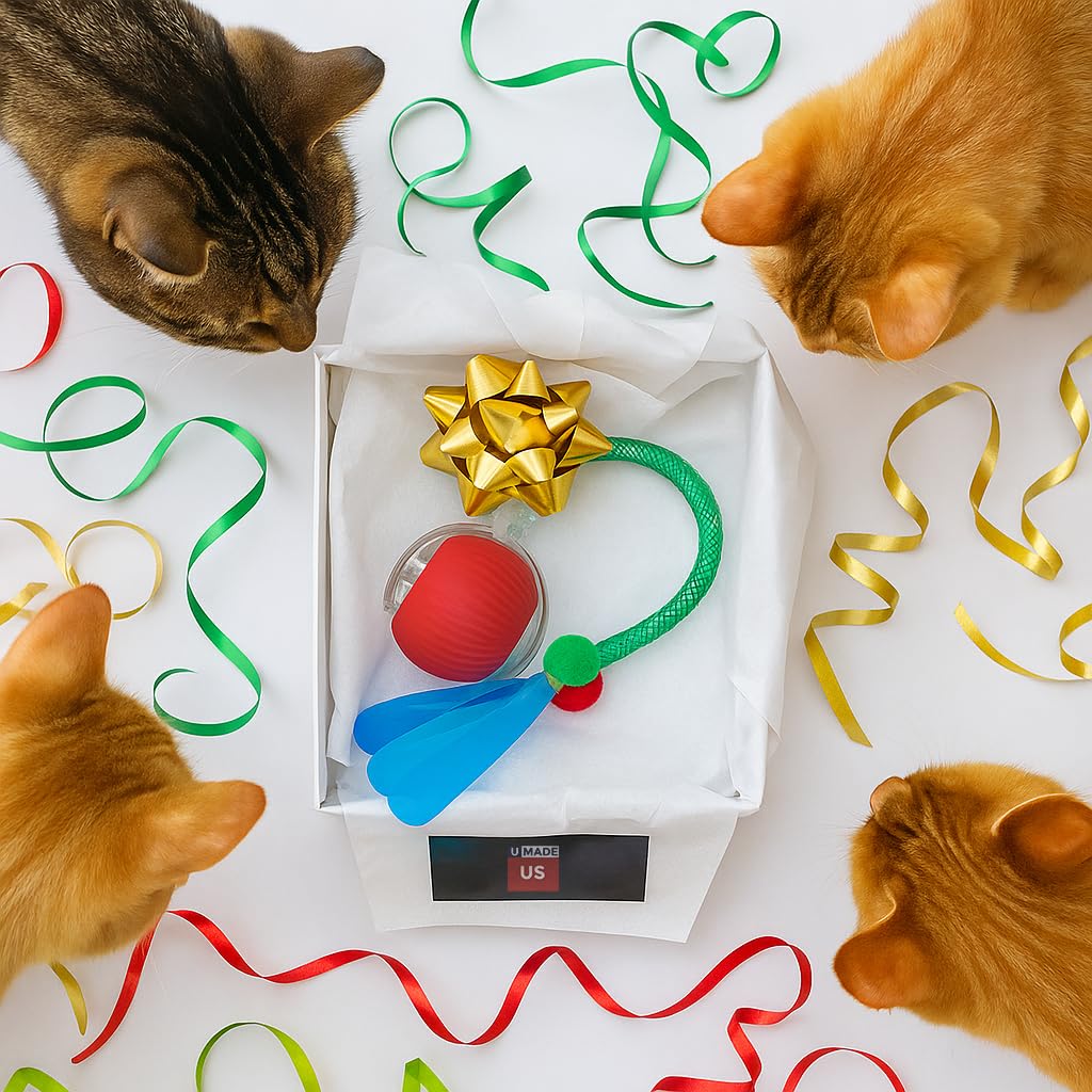 Jouets d'intérieur interactifs pour chat – Balle automatique pour chaton, chats adultes ennuyés et chiens – Jeu de poursuite automatisé – Balles à rouler automatiques intelligentes pour