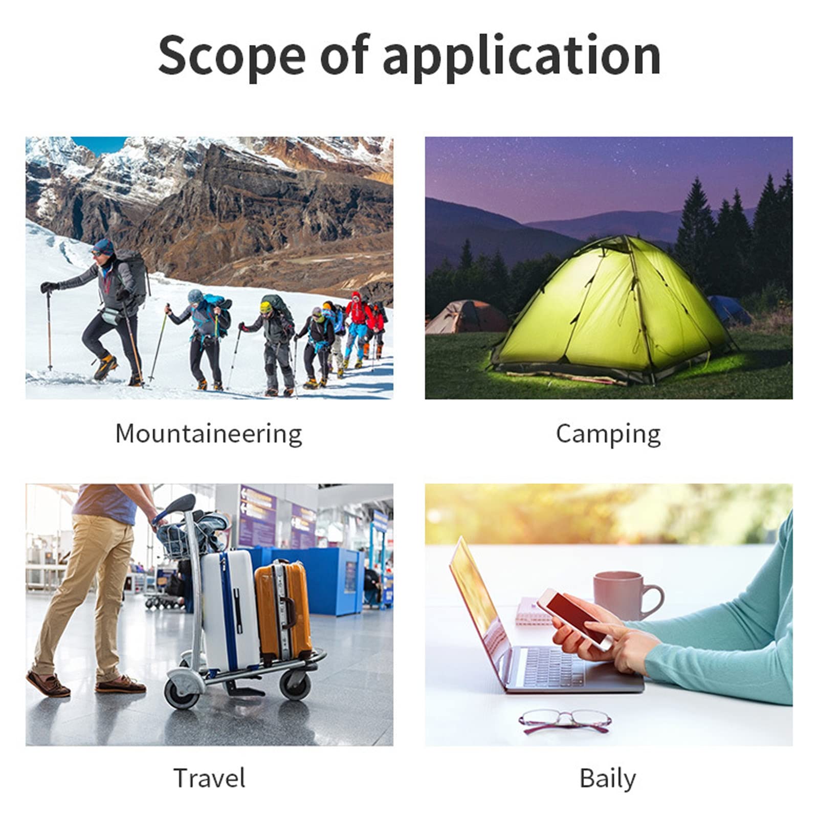 Power Bank Solare da 30000 MAh con 4 Porte USB 32 LED a Ricarica Rapida per Telefono Portatile per Campeggio all'aperto Escursionismo di Emergenza