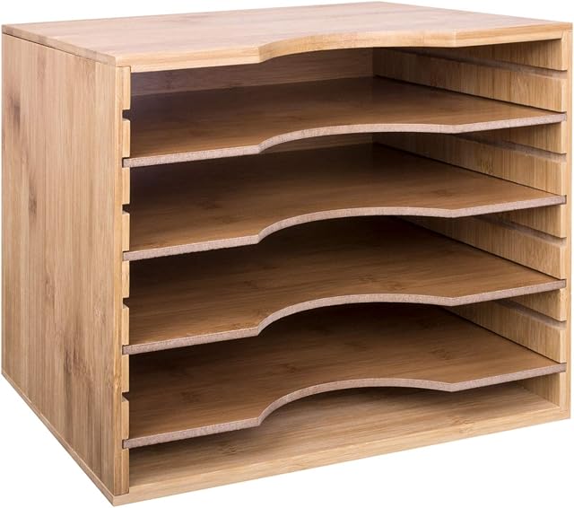 Woodluv 5 Sections Adjustable Points A4 Files Paper Organizer Stationary Office Supplies