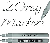 Vista 24 de Artistro 2 marcadores de pintura acrílica negros - 3mm marcadores de punta media - Perfectos para manualidades, proyectos de arte y más
