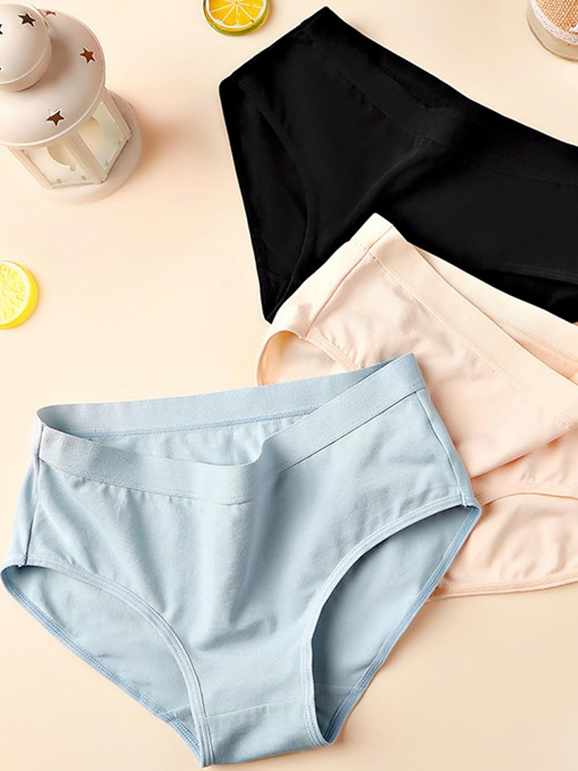 Buankoxy Womens Cotton Panties Pack Mid Rise Stretchy Briefs Wide Waistband 6 Pack (Regular and Plus Size) - Image 3