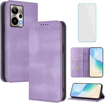 Phone Case Wallet for Cricket Outlast 5G 2024/AT&T Motivate Pro 5G Purple