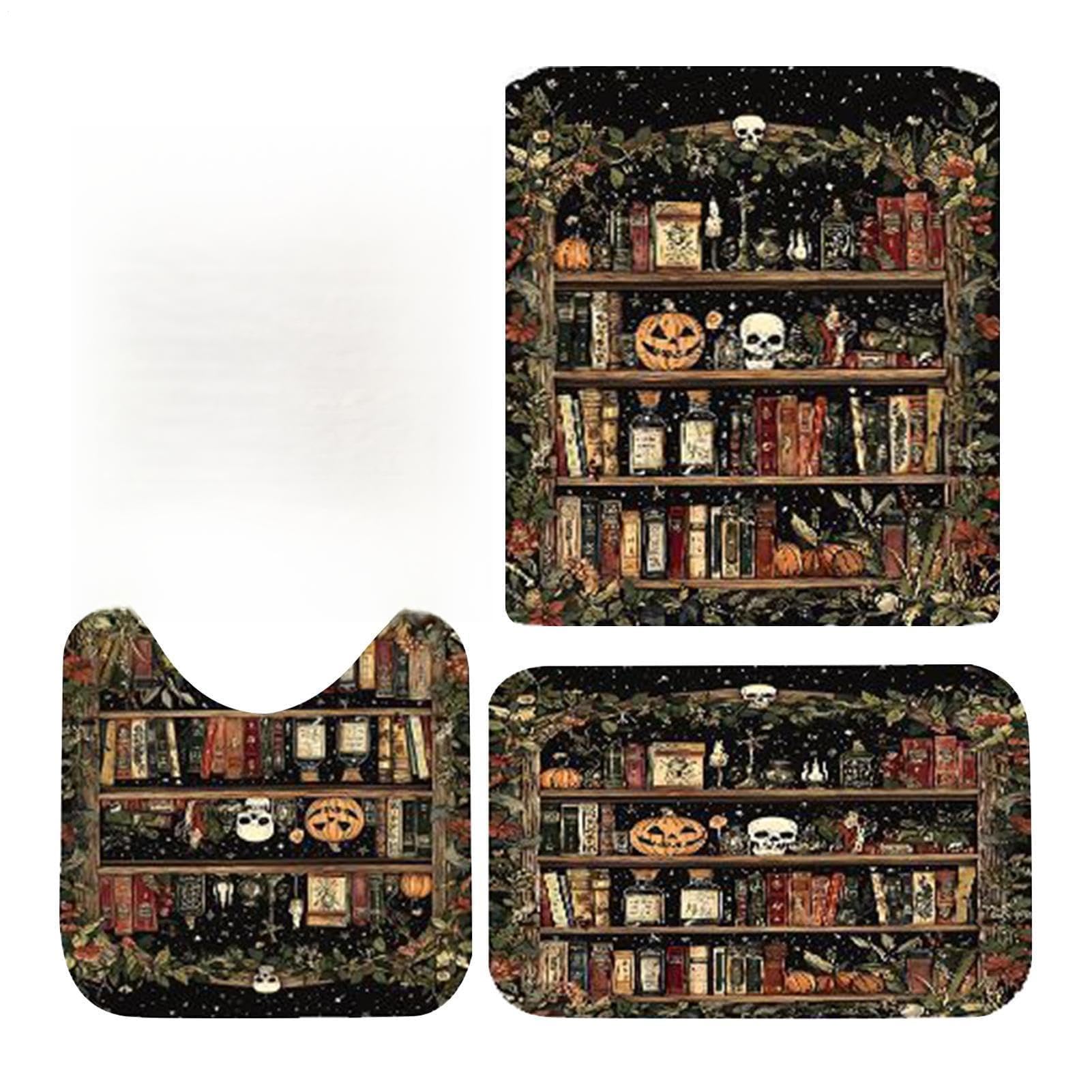 Set rideaux de douche Halloween lavables en machine pour décorations de maison