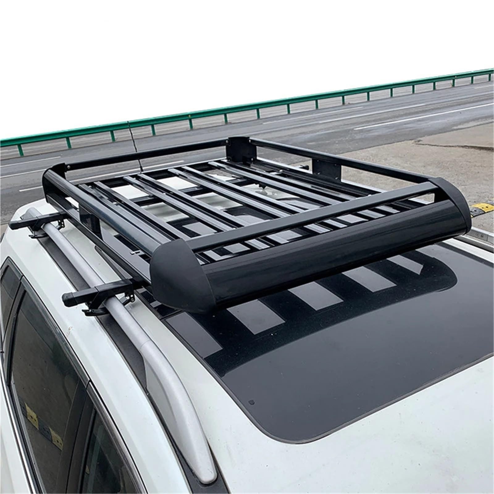 Bagażnik dachowy Dwupoziomowy bagażnik dachowy pasujący do dachu SUV-a, aluminiowy(Silver 160x100cm)