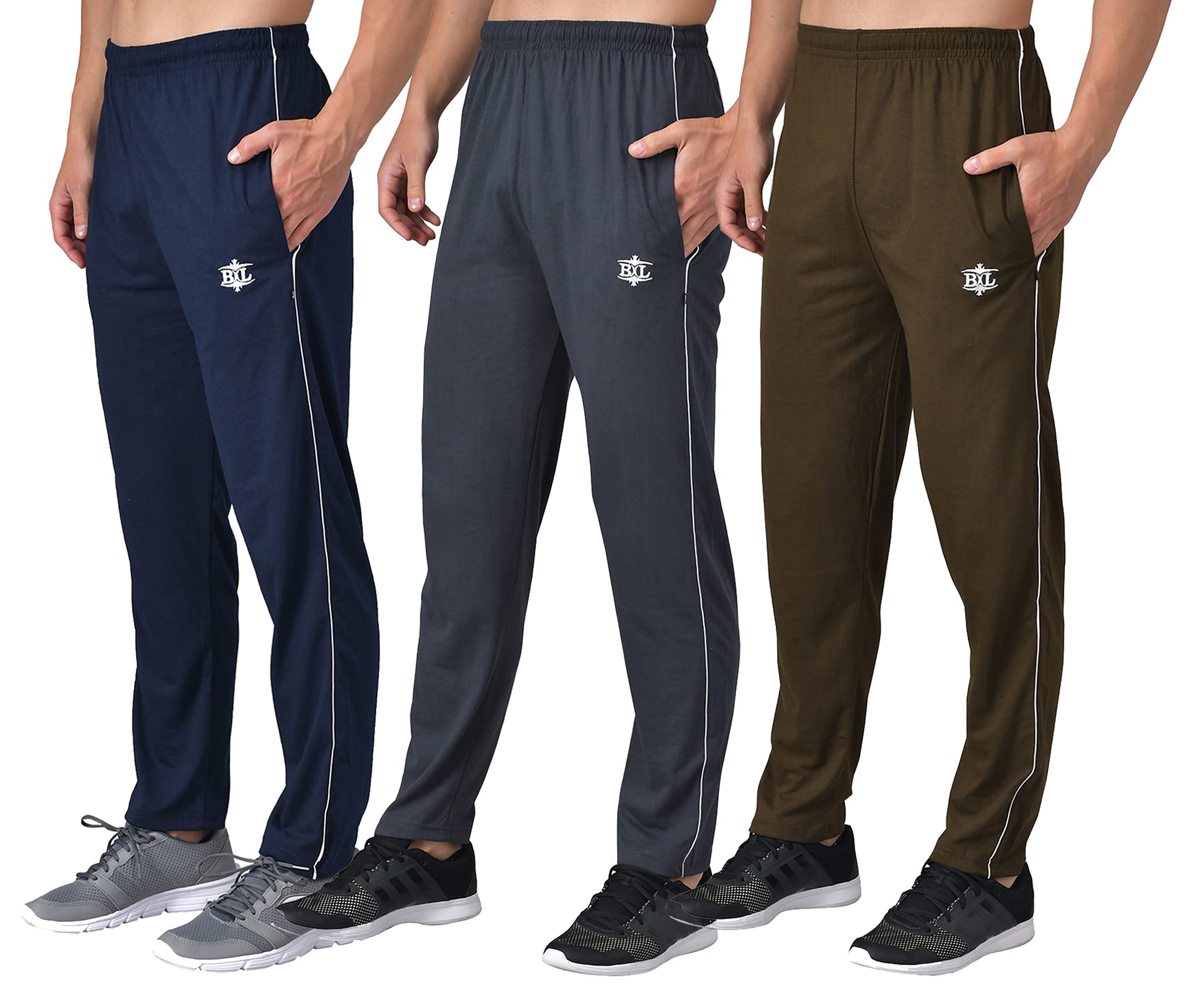 ekools � Plain Trackpants for Men | Plain Trackpants | Basic Trackpants | Regular Trackpants | Casual Trackpants | 100% Cotton | Men's Trackpants (Combo of 3, Navy, Airforce & Khaki, XX-Large)-picture-25