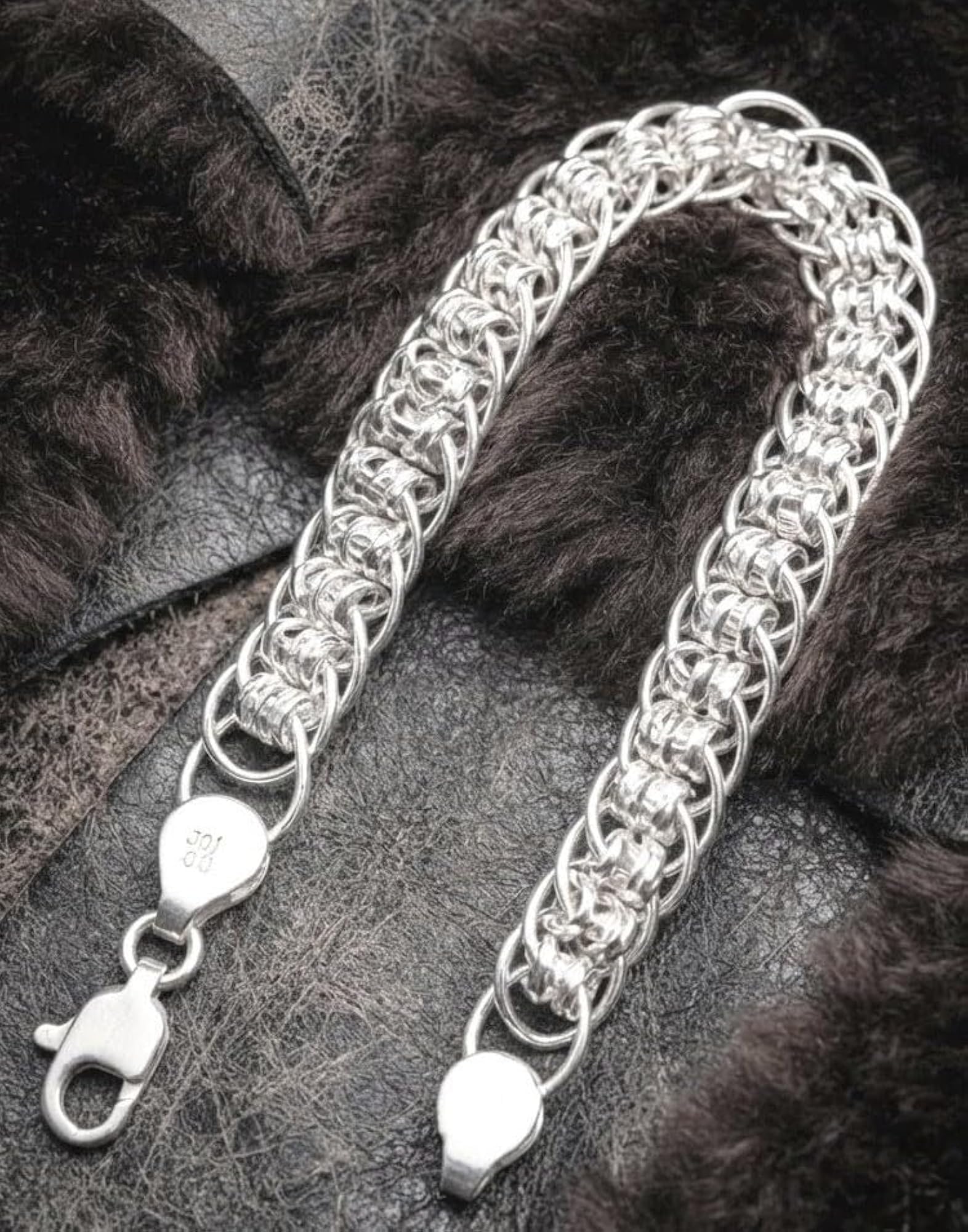 Premium Heavy Designer Link Chain Bracelet for Men, 9 Inch