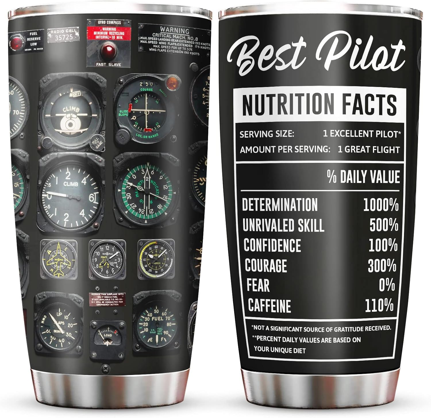 Pilot Gifts for Men, Aviation Gifts for Pilots, Airplane Present for Him, Husband, Son, Graduation Birthday Retirement Ideas Present for Aviator Tumbler 20oz