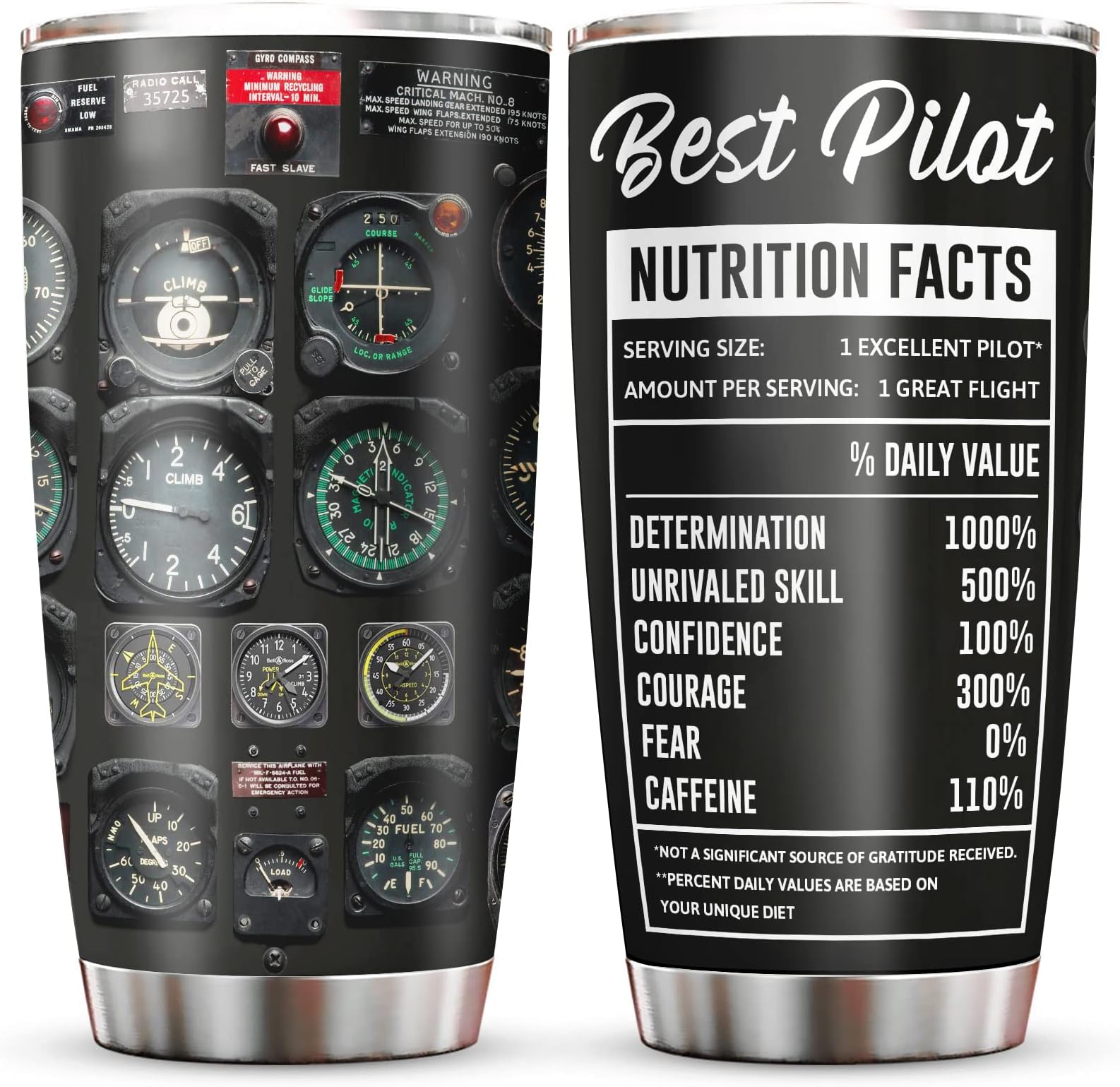 Jevuta Pilot Gifts for Men, Aviation Gifts for Pilots, Airplane Present for Him, Husband, Son, Graduation Birthday Retirement Ideas Present for Aviator Tumbler 20oz