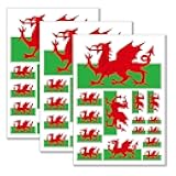 QQSD Wales Flag Sticker Welsh Decal in Multiple Sizes, 3 Pack, 11.7 x 8.3 Inches