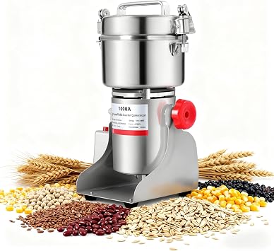 2.2 lbs Electric Grain Mill Grinder 3600W High-Speed Grain Flour Mills Grinder for Grains, Millet & Spices, 180 Swing Grinding Technology, 304 Stainless Steel 2.2 lbs