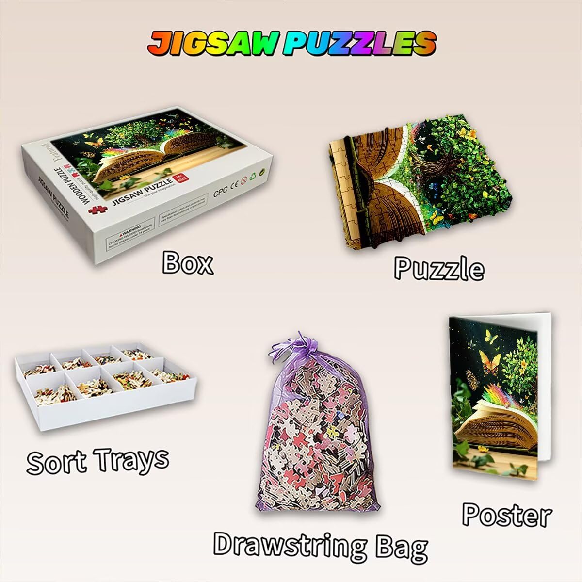 Puzzle 1500 elementów drzewa, puzzle motyl dla dorosłych, klasyczne puzzle gry edukacyjne do aktywności rodzinnej, najwyższej jakości drewniane puzzle z pudełkiem na prezent dla mężczyzny, prezent dla