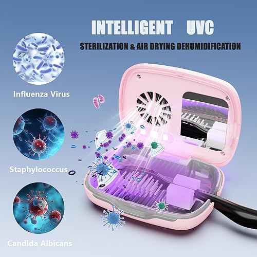 Miniatura 2 de Funda para cepillo de dientes UV-C y soporte para cepillo de dientes eléctrico de viaje con soporte para cualquier cabezal de cepillo de dientes