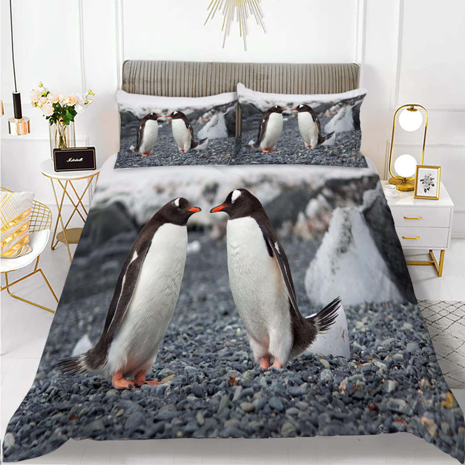 BJCJGGL Copripiumino Matrimoniale 260x220 Aldulto Pinguino Set di