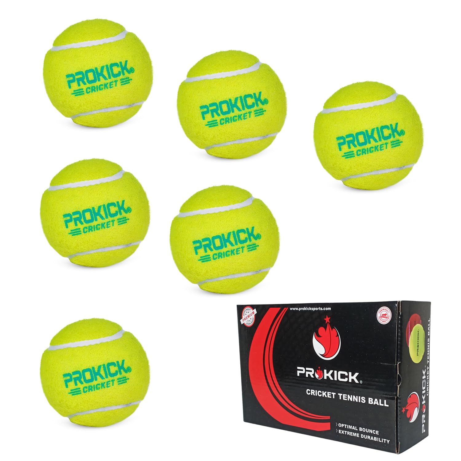 Prokick Light Cricket Tennis Ball, Green (Pack of 6 - Standard Size, Light Weight Tennis Balls) (B0CNTF1VYM) Amazon Price History, Amazon Price Tracker