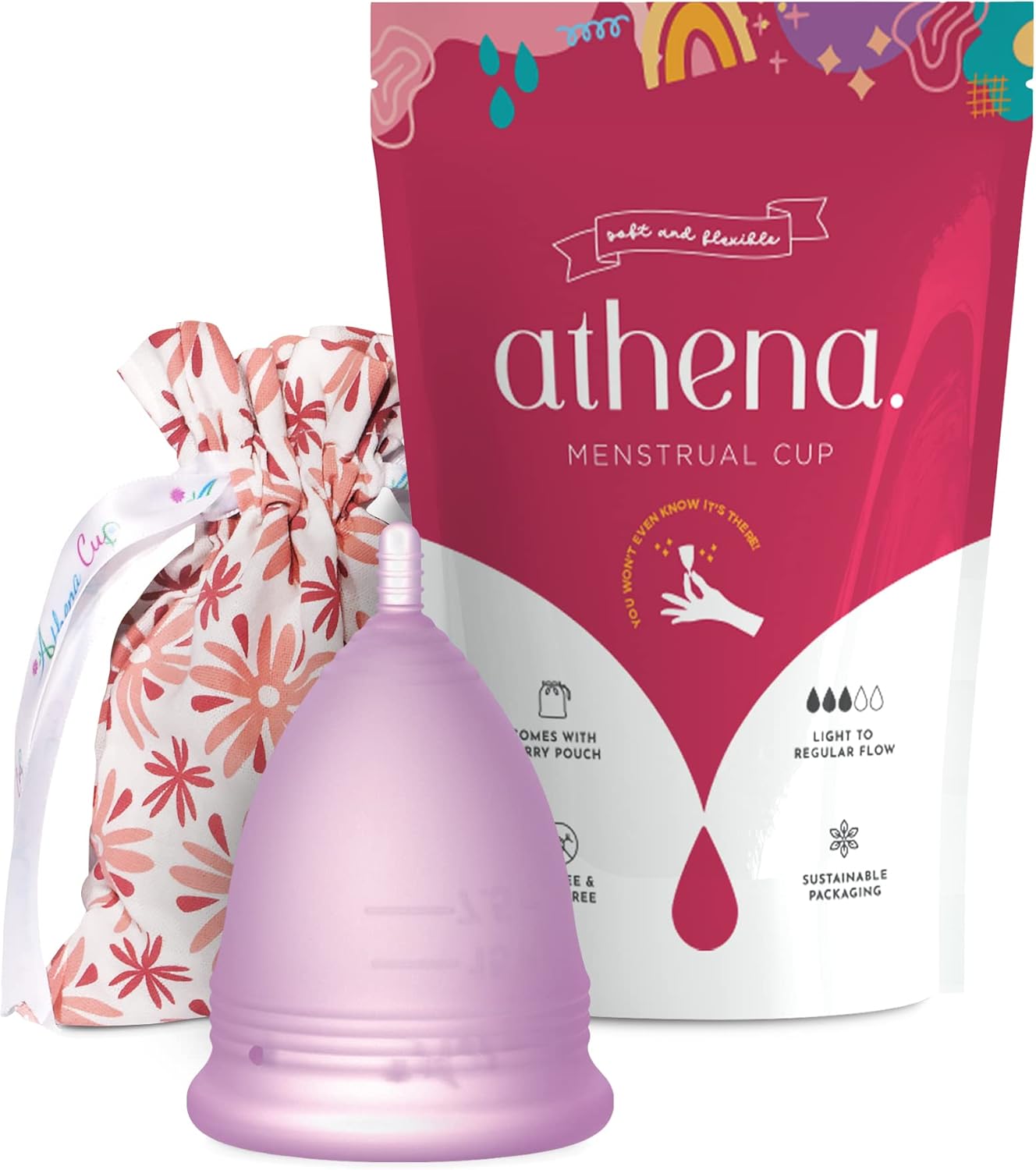 Athena Large Silicone Menstrual Cup Reusable Period Cups