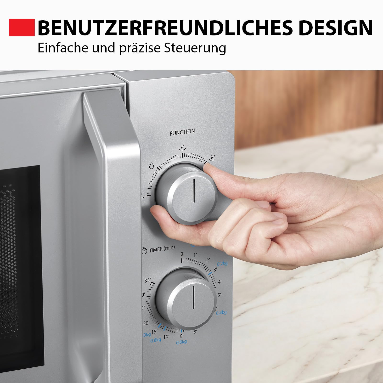 Toshiba Solo Microonde 20L MW2-MM20PE (SL), forno a microonde indipendente, 700 W, 5 livelli di potenza con pratica funzione di scongelamento, illuminazione a LED interna, argento