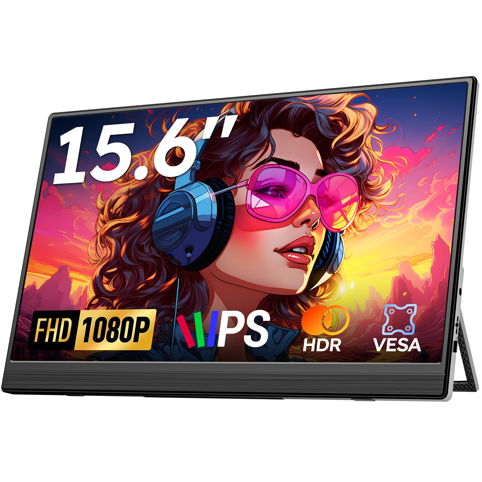 15.6 inch FHD 1080P USB-C External HDMI 2nd Screen Portable Monitor for Laptop, PC, Mac, Phone, PS5/PS4, Xbox, Ultra-thin IPS Gaming Switch with Stand, Plug-image-36