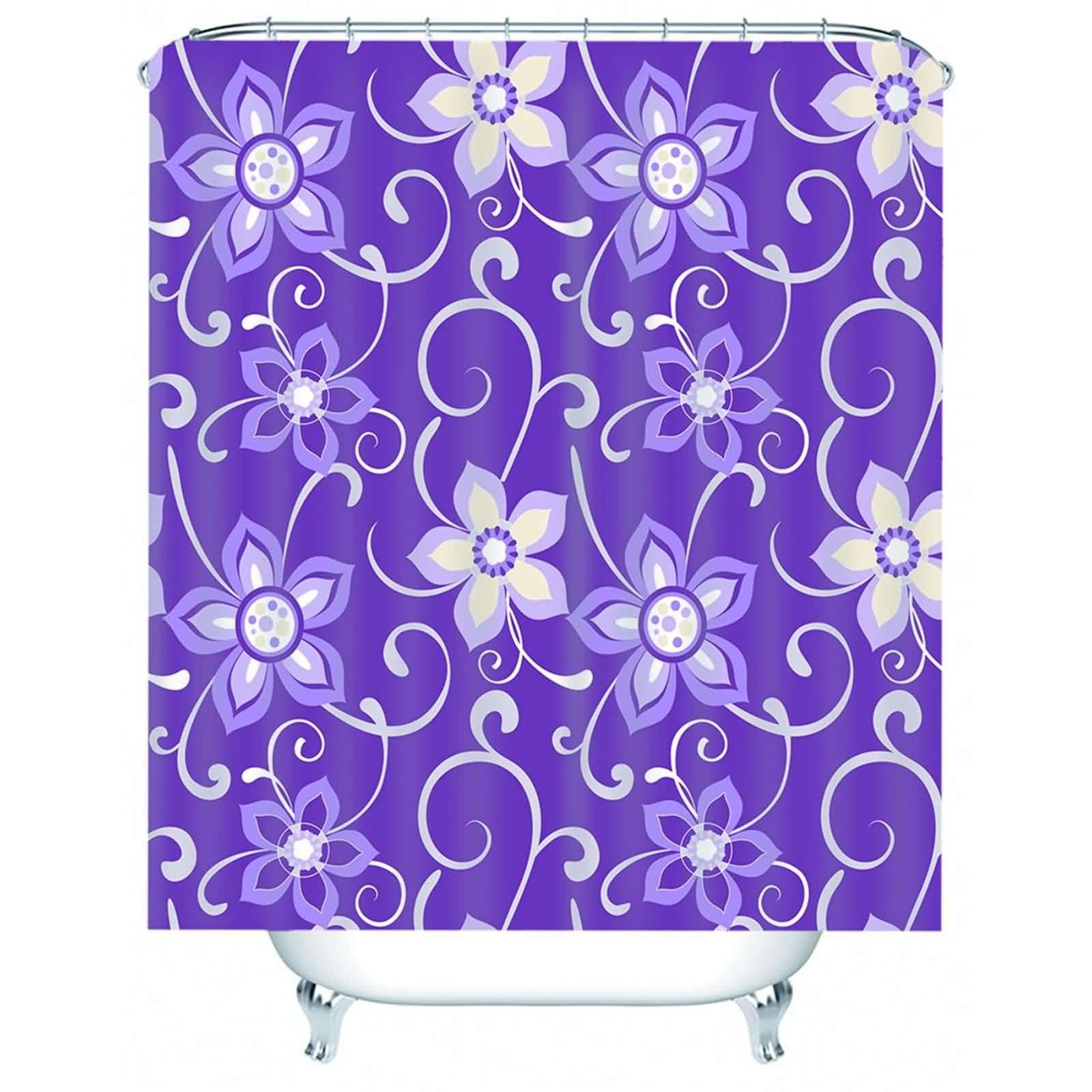 Rideau douche tissu anti-éclaboussures 200x180 grand format violet