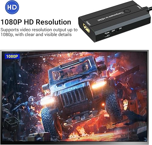 Miniatura 4 de Convertidor de componente macho a HDMI para DVDSTBVHS con componente hembra para mostrar en televisores de alta definición (no para juegos PS1 de