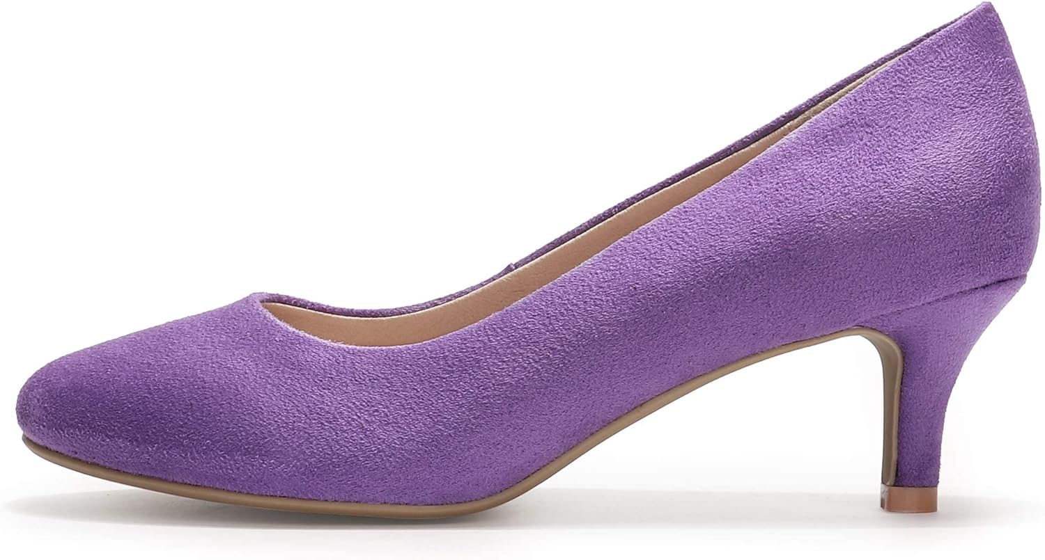 IDIFU Women's Classic Low Heels Dress Pumps 2 Inch Kitten Heel Round Toe Office Wedding Shoes - Image 6