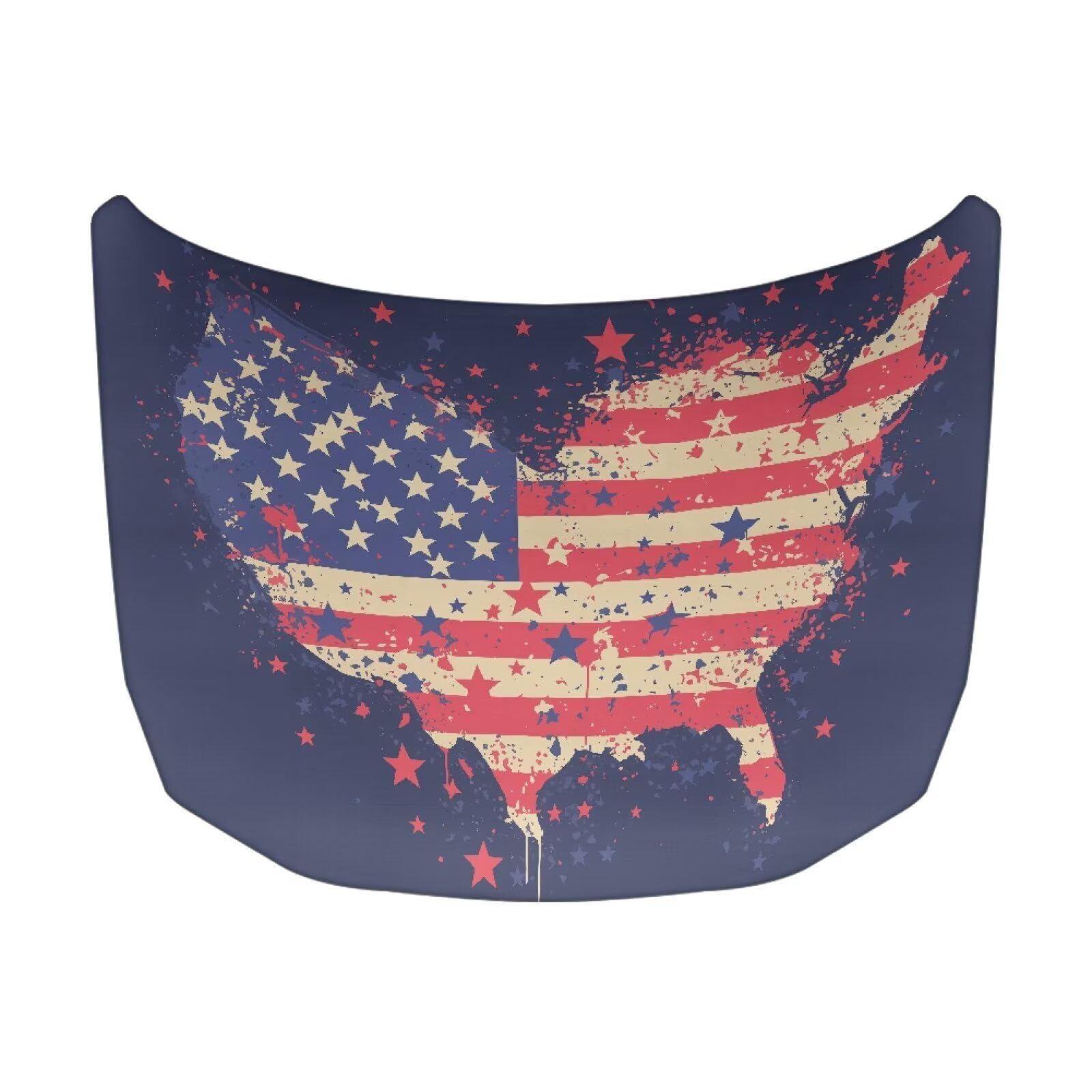 Car Hood Cover Protector 59×39 Inch Stretchable Car Hood Wraps American Flag Map Design Waterproof Automotive Accessories for Most Sedans SUV Trucks Minivan