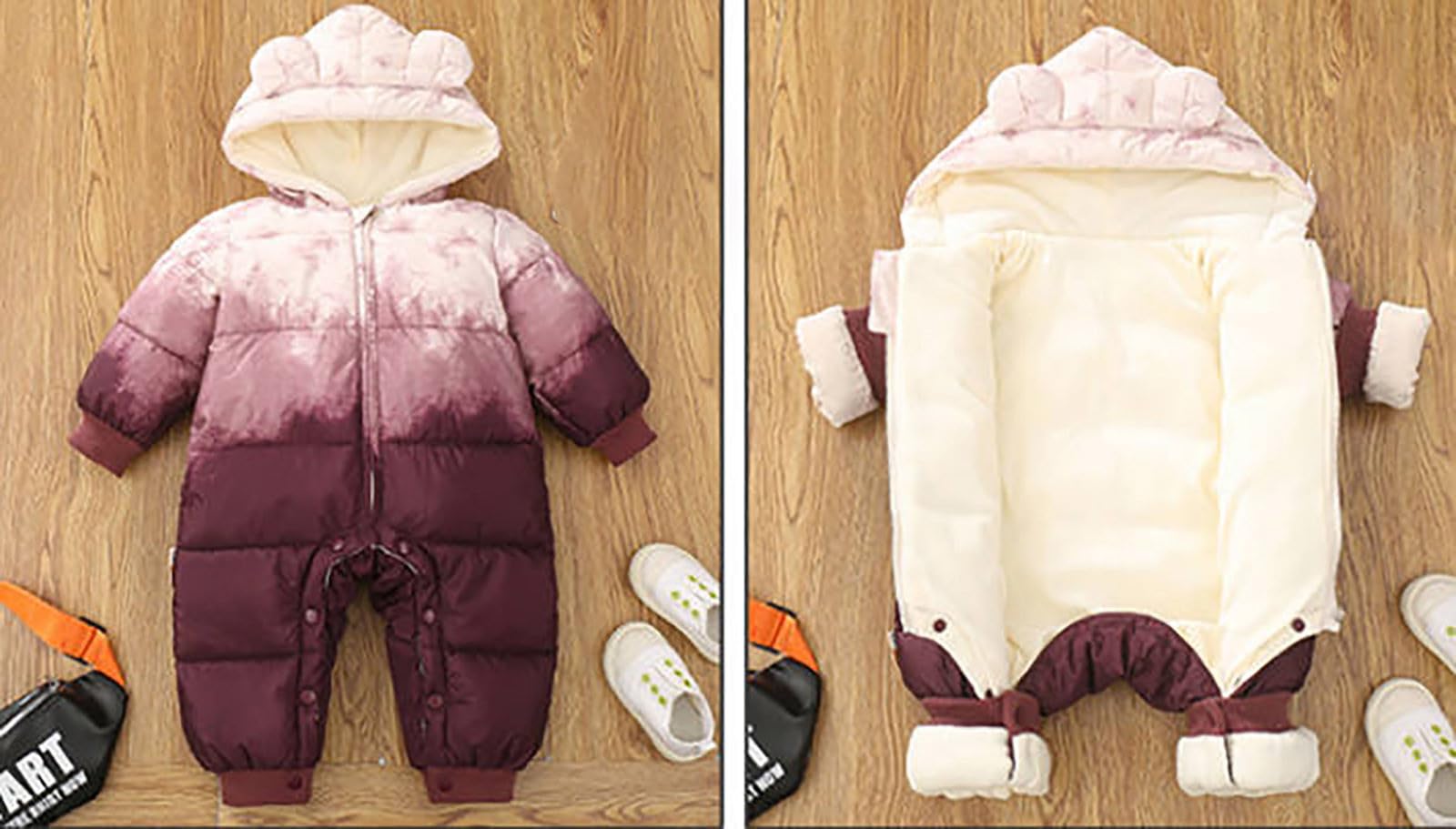 Generisch Baby SchneeanzüGe Winter Overall Mit Kapuze, Babykleidung Jungen 0-6 Monate Overalls FüR Baby-Jungen Strampler Mit Kapuze Warme Oberbekleidung Baby Kleidung 0-6 Monate Kleidung 3-6 Clothes