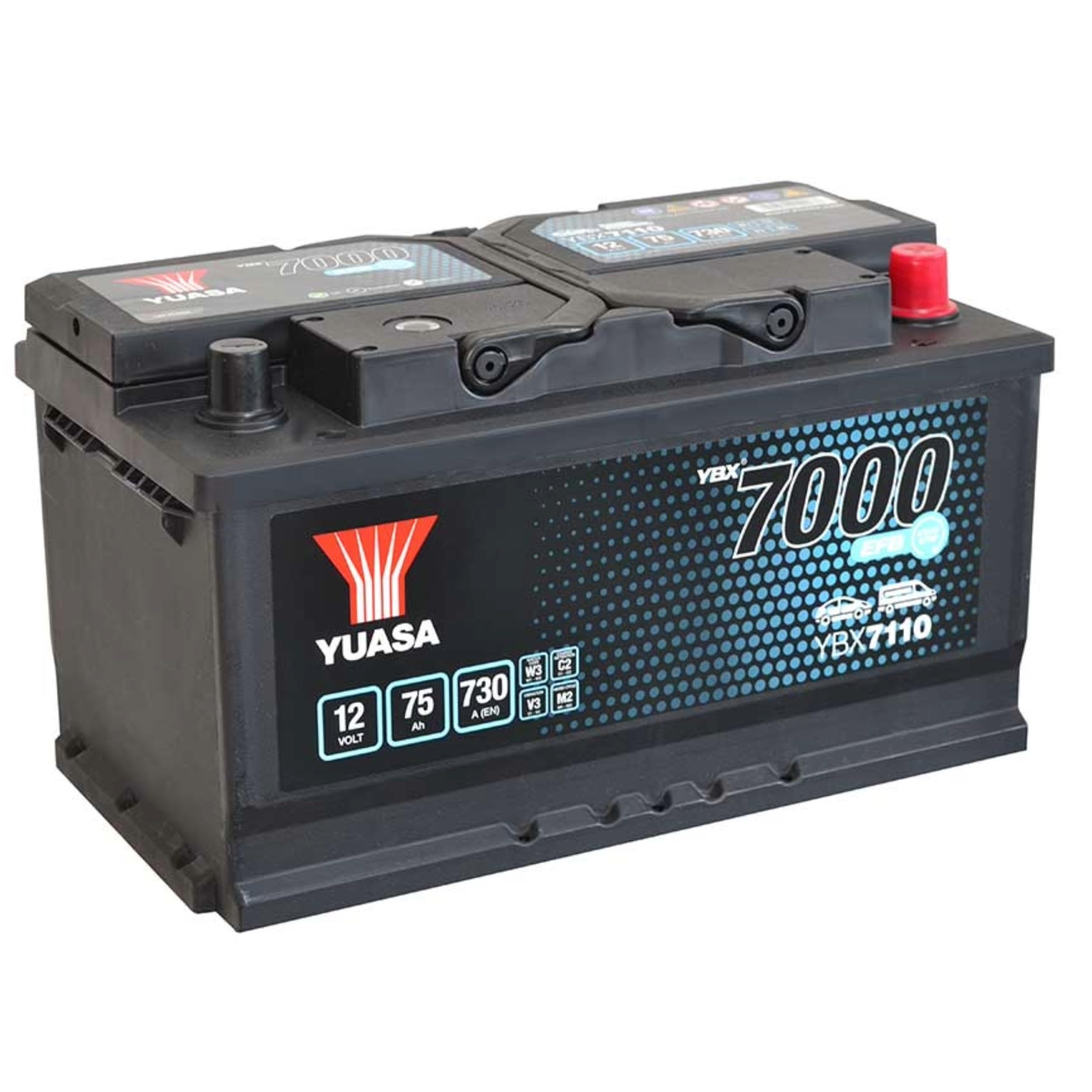 Yuasa YBX7110 12V 75Ah 730CCA EFB Maintenance Free Start Stop Battery
