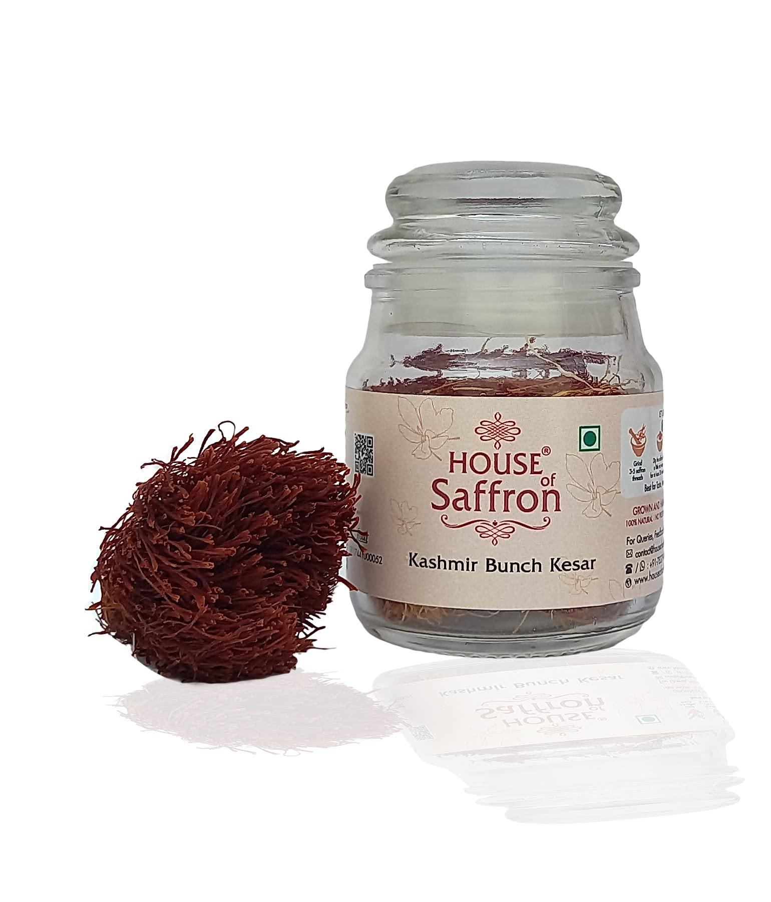 House of Saffron 5 Grams Kishtwari Guchi Bunch Saffron Kesar/Keshar Grade A1++ Original Natural Kashmir Saffron for Cooking, Milk, Biryani, Tilak - 1 Pack of 5Grams