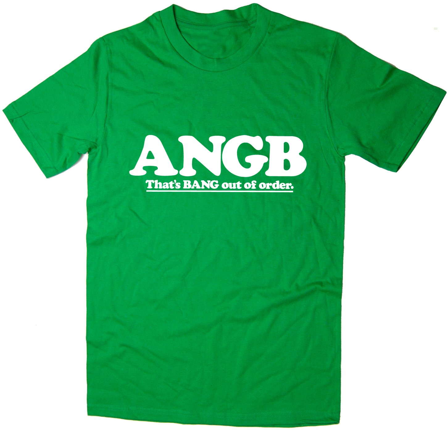 Rocket Fuel 'ANGB - That's Bang Out of Order' Mens Funny Printed T-Shirt Green - Large