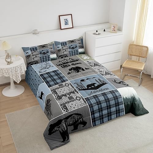 Miniatura 15 de Castle Fairy Juego de edredón de ciervos con cuernos de ciervo, juego de ropa de cama tamaño individual, juego de ropa de cama de caza con flechas