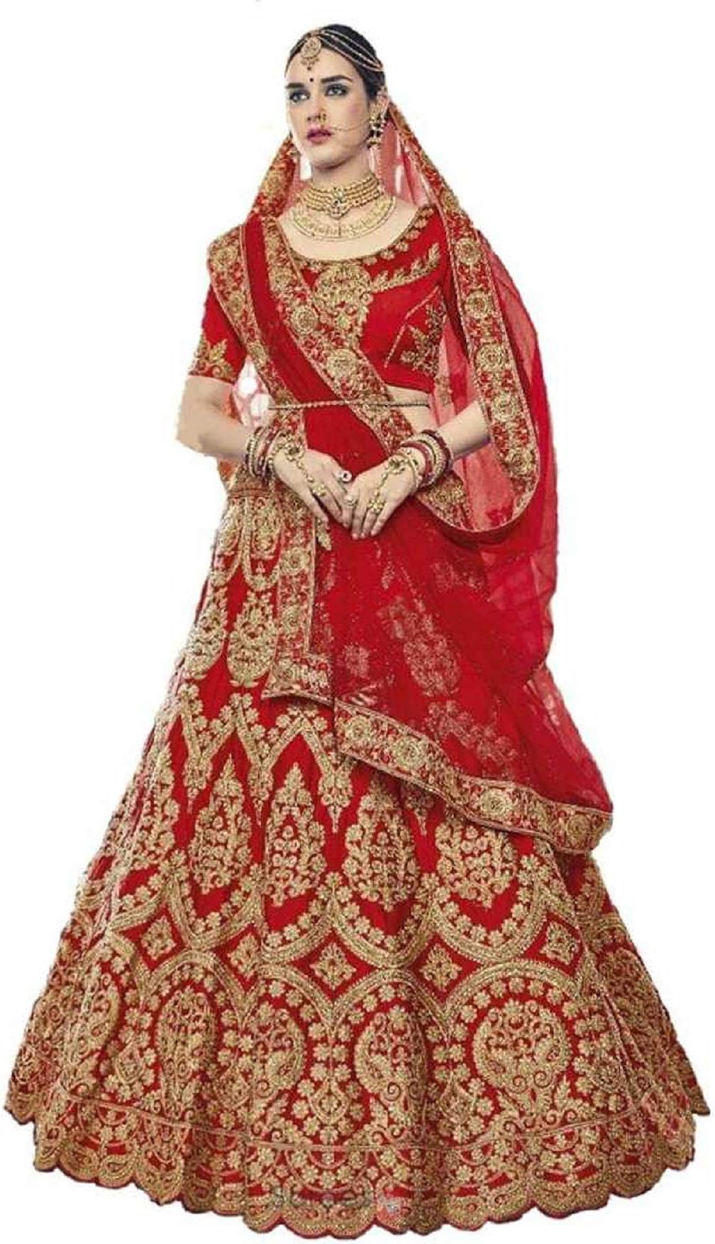 WestCoastOn Women's Silk Blend Semi-Stitched Lehenga Choli