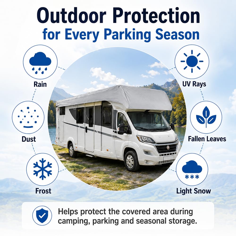 Funda de Techo para Autocaravana para Chausson Best of 2012-2023 2024 2025 2026+, Impermeable Oxford 210D Lluvia Ligera Polvo Escarcha Estacionamiento Almacenamiento