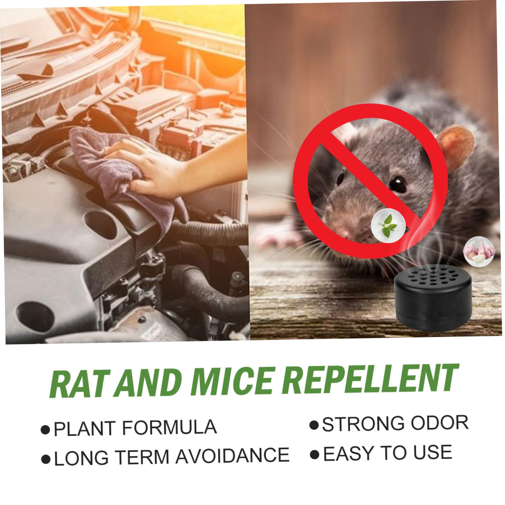 Natural Mice Rodent Repellent 10000Pcs, Peppermint Oil Mouse Repellent for Car Engine Cabinet Indoor Outdoor Garage Safe for Pets — view 6