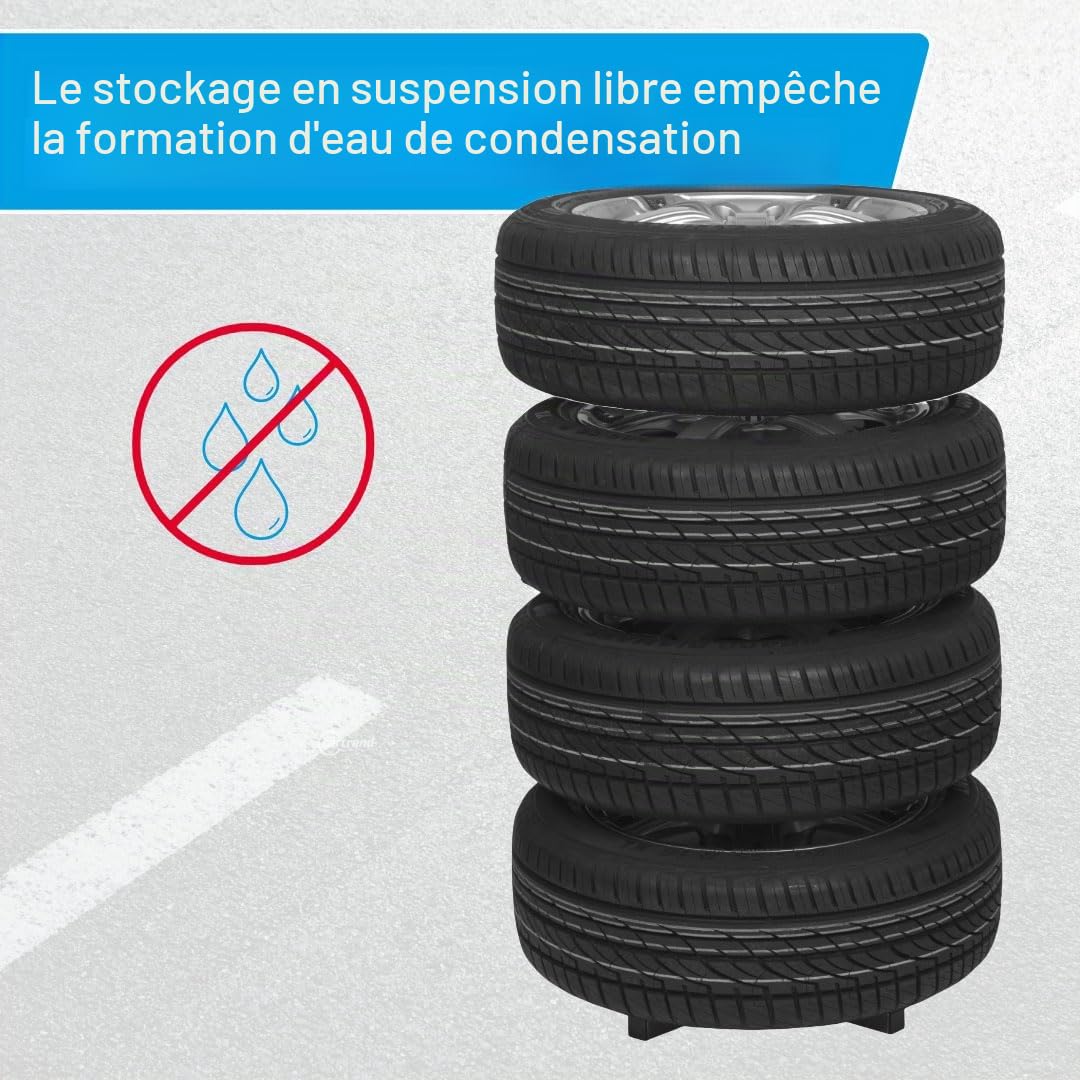 cartrend Support de pneu XL - Charge maximale de 120 kg - Compatible avec tous les types de jantes et pneus jusqu'à 285 mm - Noir
