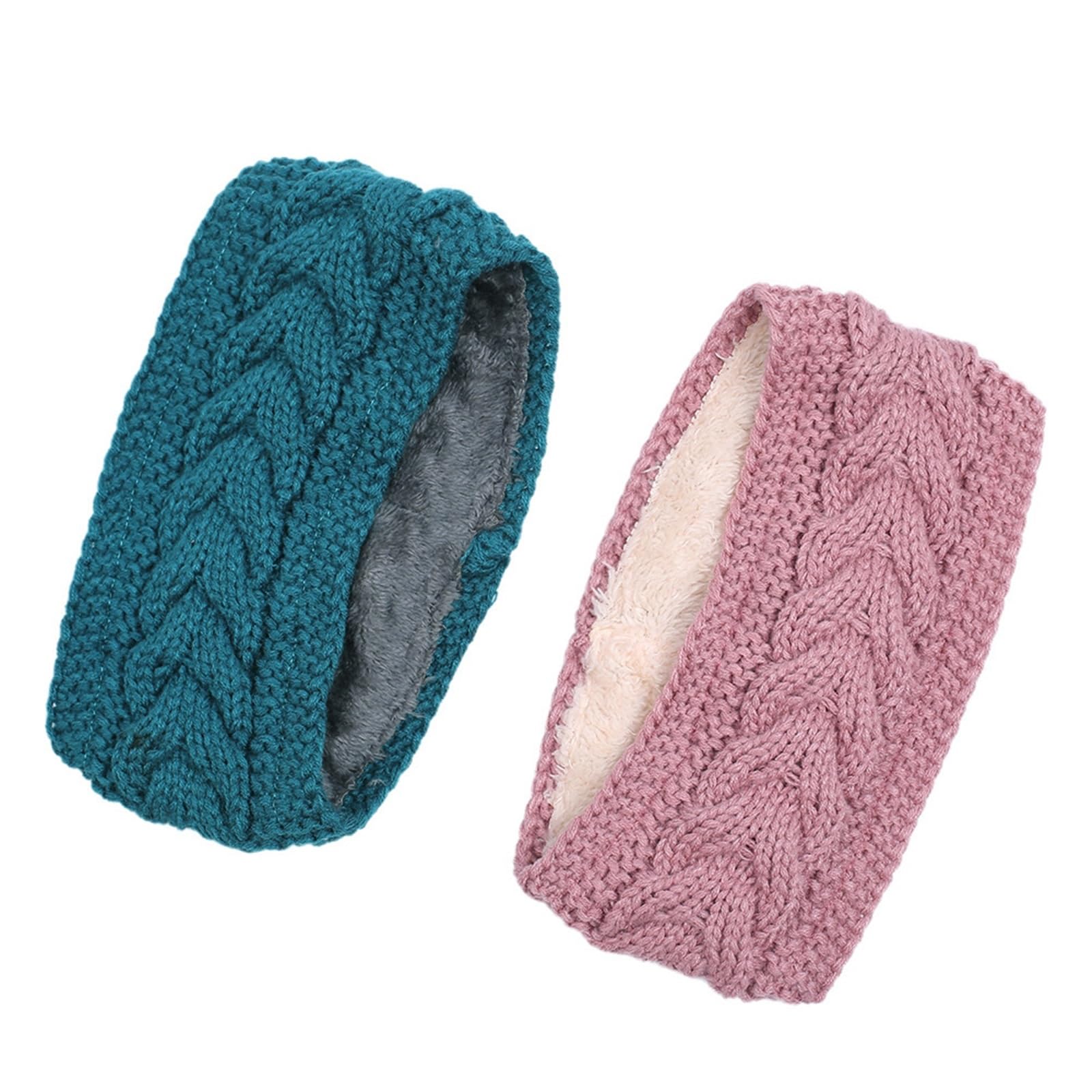 Stirnband 3-teilige gestrickte Innenschicht for den Winter mit winddichtem und warm haltendem Stirnband Winter Stirnband(Dark Green)