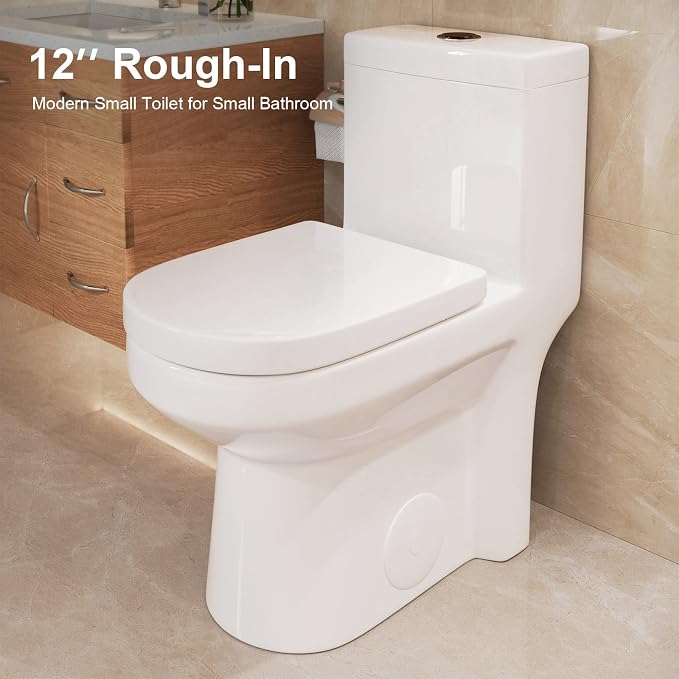 Inodoro compacto una pieza HOROW HWMT-8733 blanco miniatura 3