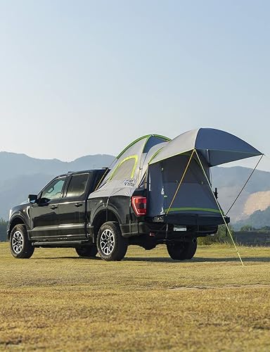 Miniatura 6 de JOYTUTUS Pickup Truck Tent 5.5ft Bed Tent with Removable Awning, Waterproof PU2000mm Double Layer for 2 Person, Portable Truck Bed Tent - Green