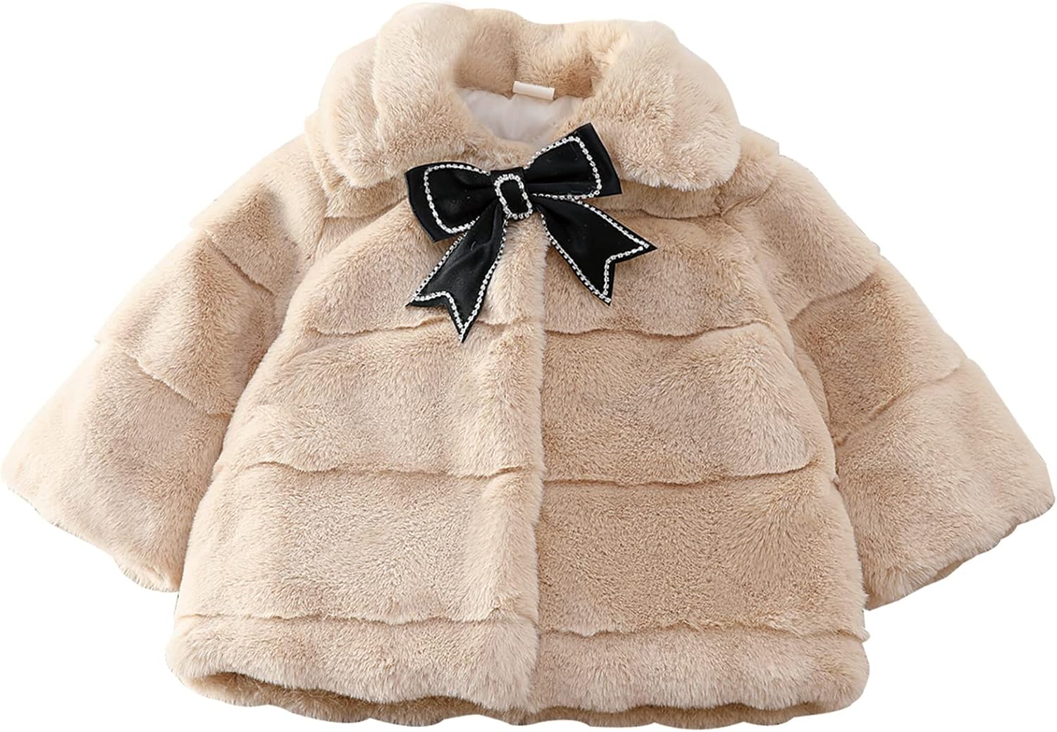 Happy Cherry Toddler Baby Girls Fuzzy Cape Coat Winter Faux Fur Coat