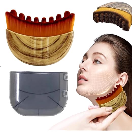 Escova facial de contorno linfático multifuncional para drenagem linfática, reduz o inchaço, escova facial para relaxamento no rosto, queixo, pescoço