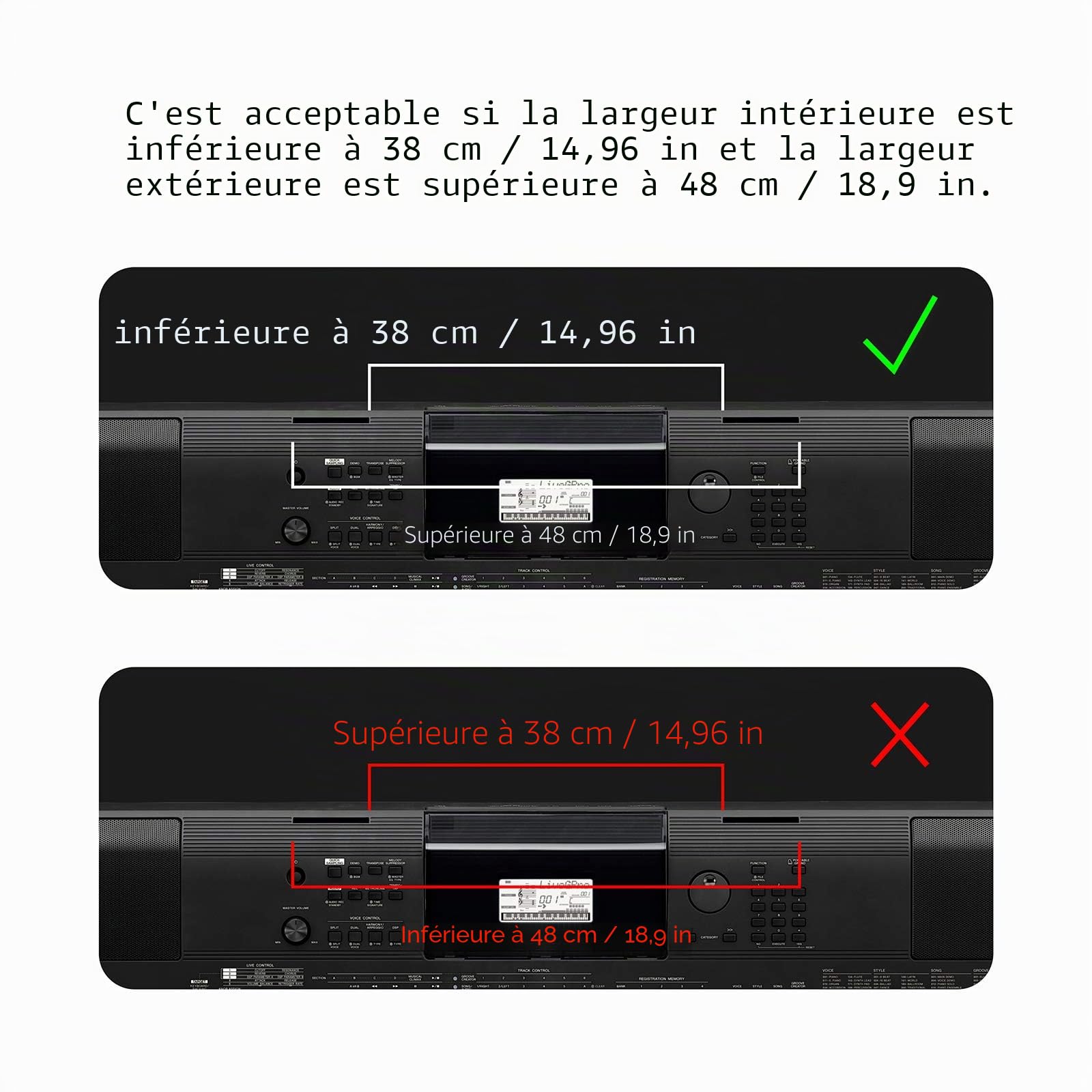 Pupitre de partition compatible Casio Roland Yamaha P35 P45 P48 P105 P115 P121 P125 P128 KB PSR PSR-E PSR-S YPT EW NP KBP DGX Noir