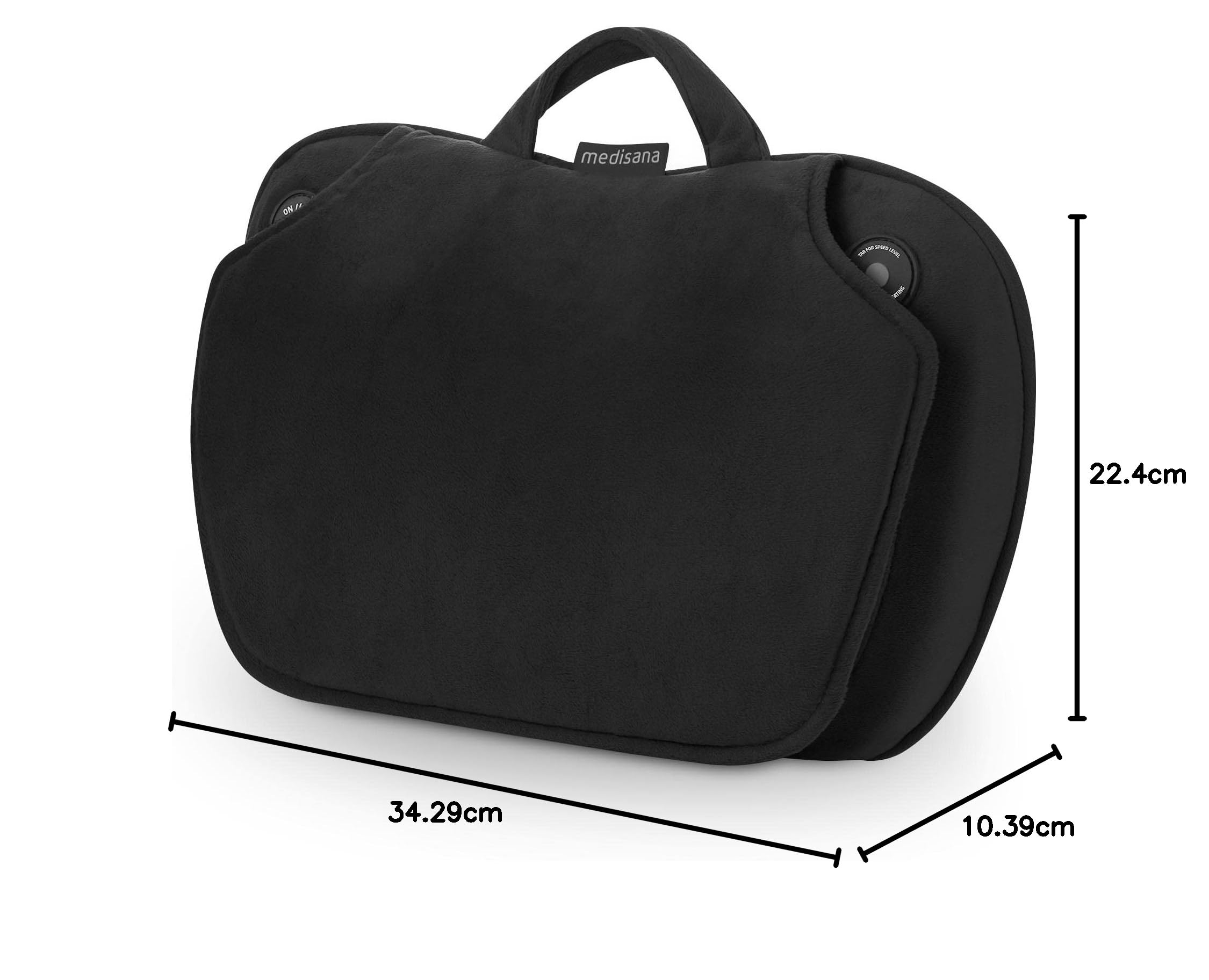 Medisana MC 850 Coussin de massage Shiatsu, avec fonction chaleur, 4 têtes de massage rotatives, fonction lumière rouge, sans télécommande, pour la nuque, les épaules, le dos et les jambes