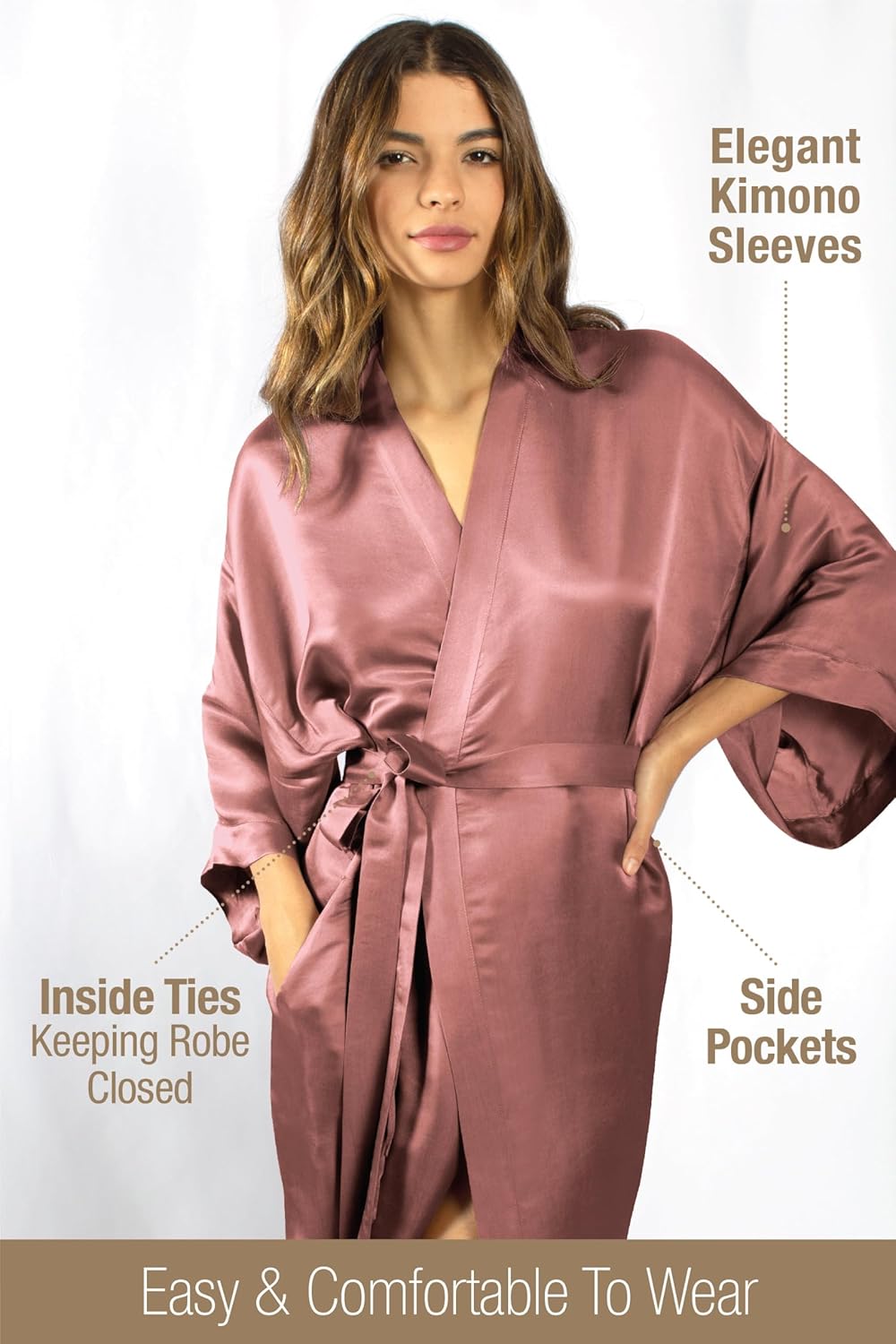 Tara Sartoria Luxury Artisan Silk Kimono Robe for Women, Short, Washable, XS–4XL, Oprah Daily 2025