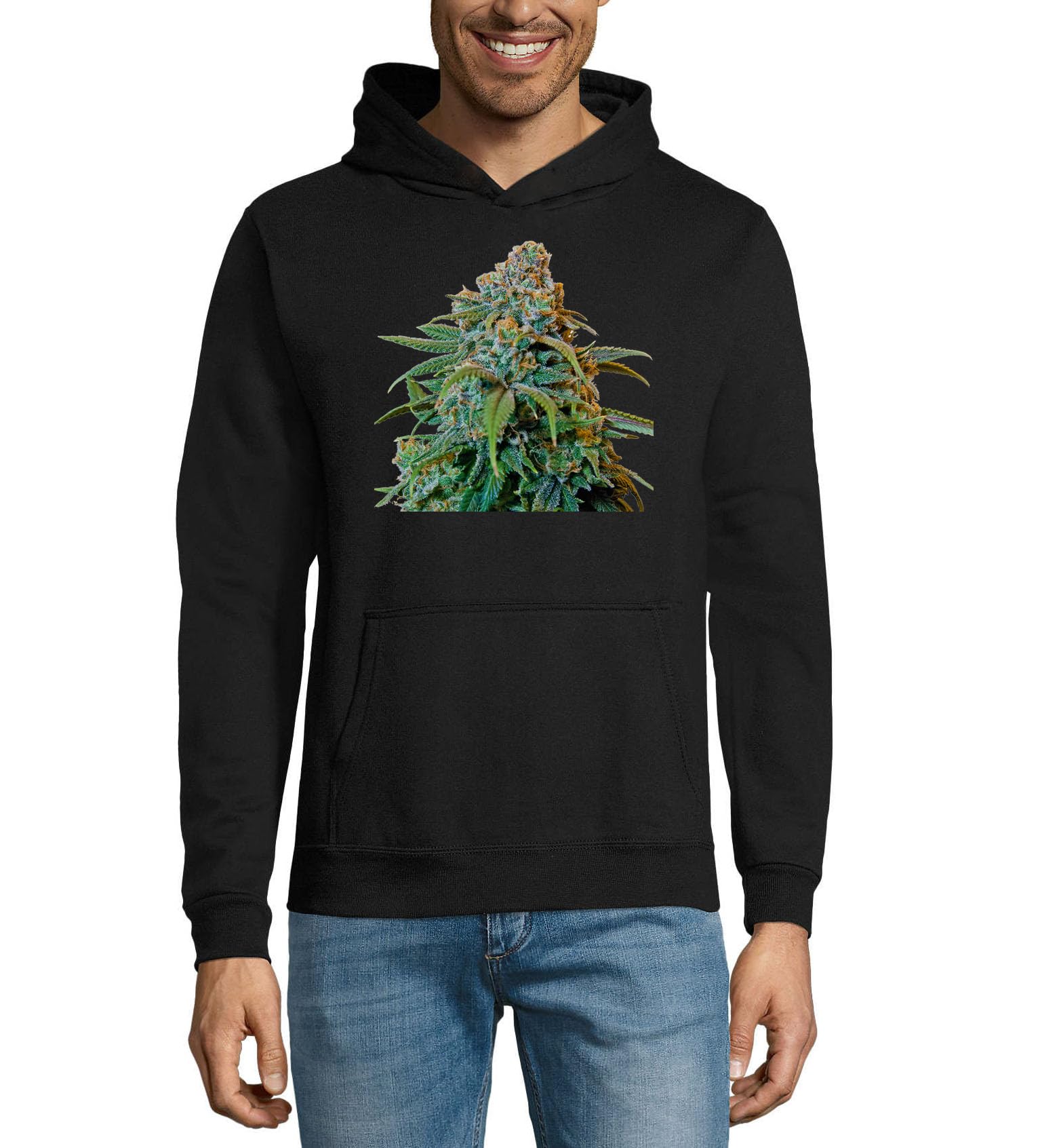 L Haze Art - Felpa con cappuccio unisex in misto cotone, colore: nero