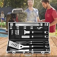 Vista 7 de Grilljoy Accesorios de BBQ Juego de Herramientas de Parrilla - 22 Piezas de Acero Inoxidable Accesorios de Parrilla de Barbacoa para Parrilla al